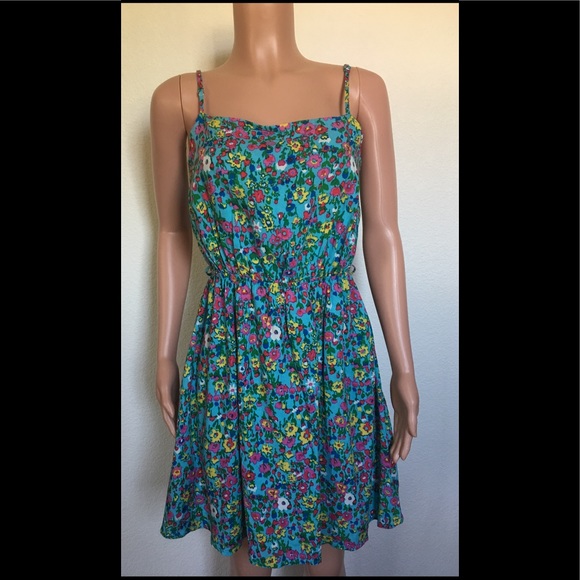 🎉HP🎉 NEW Poet Blue Floral Spaghetti Strap Dress - Picture 2 of 10